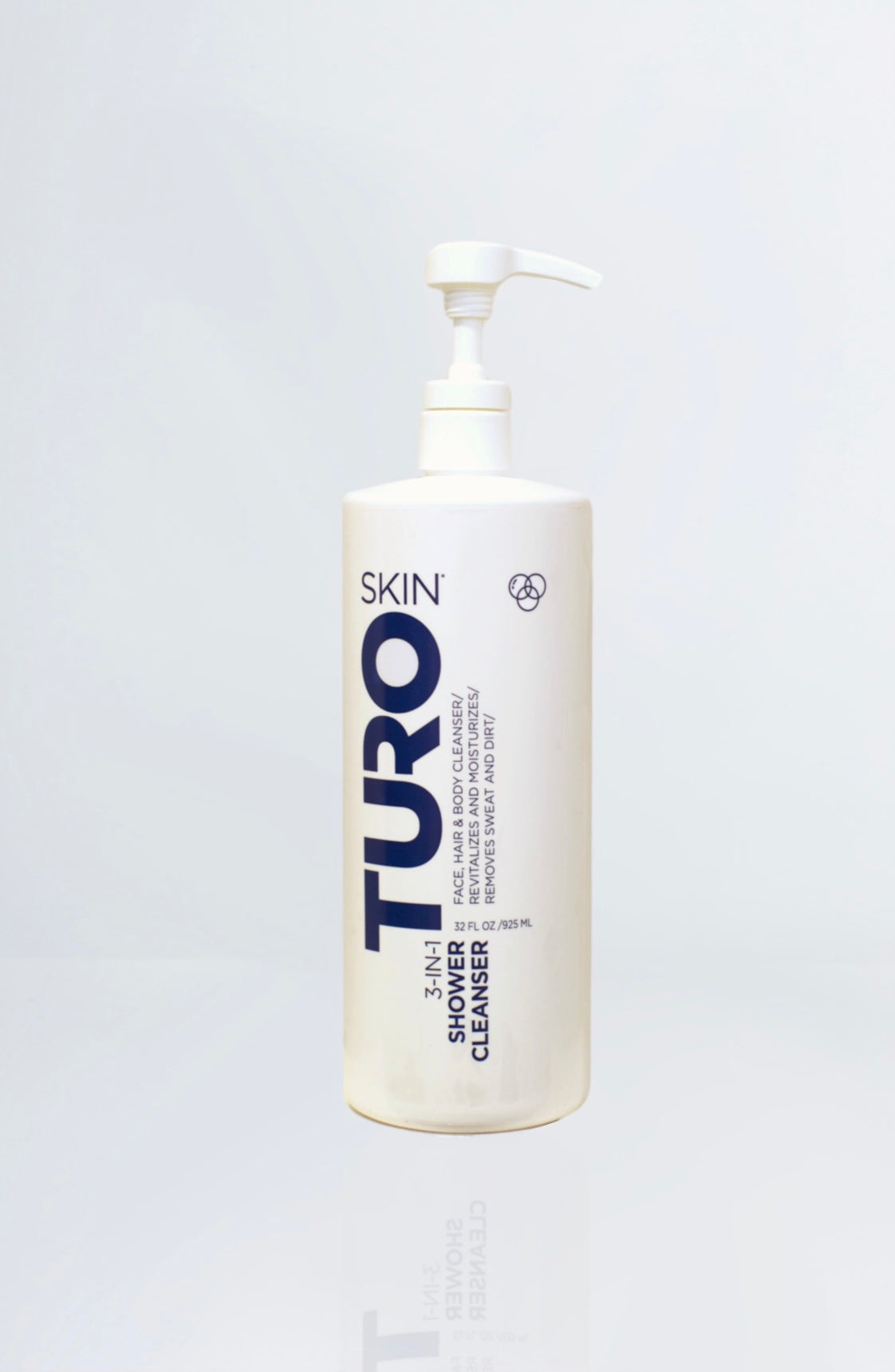 TuroSkin 3-in-1 Shower Cleanser 32 oz bottle – face, body, and hair wash