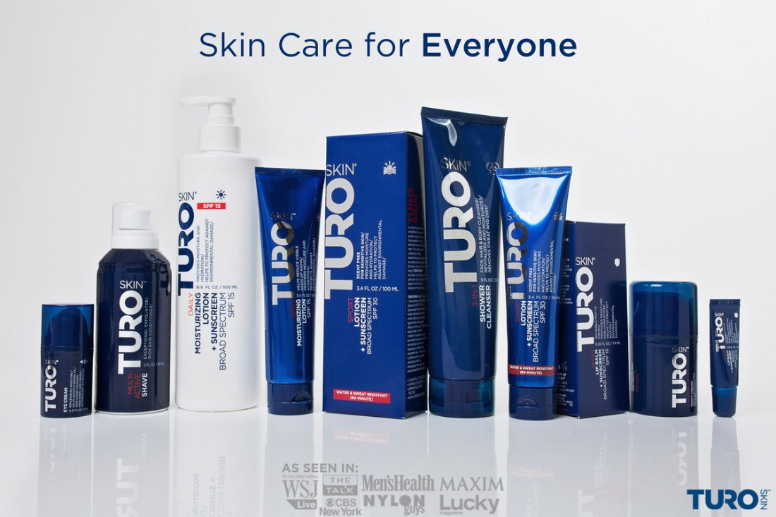 TuroSkin™ homepage banner showcasing unisex skincare essentials for men – science-backed, minimalist grooming by Dr. John Renucci