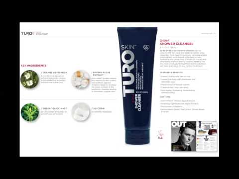 Watch how TuroSkin™ 3-in-1 Shower Cleanser simplifies grooming with a sulfate-free, unisex formula for cleansing face, hair, and body