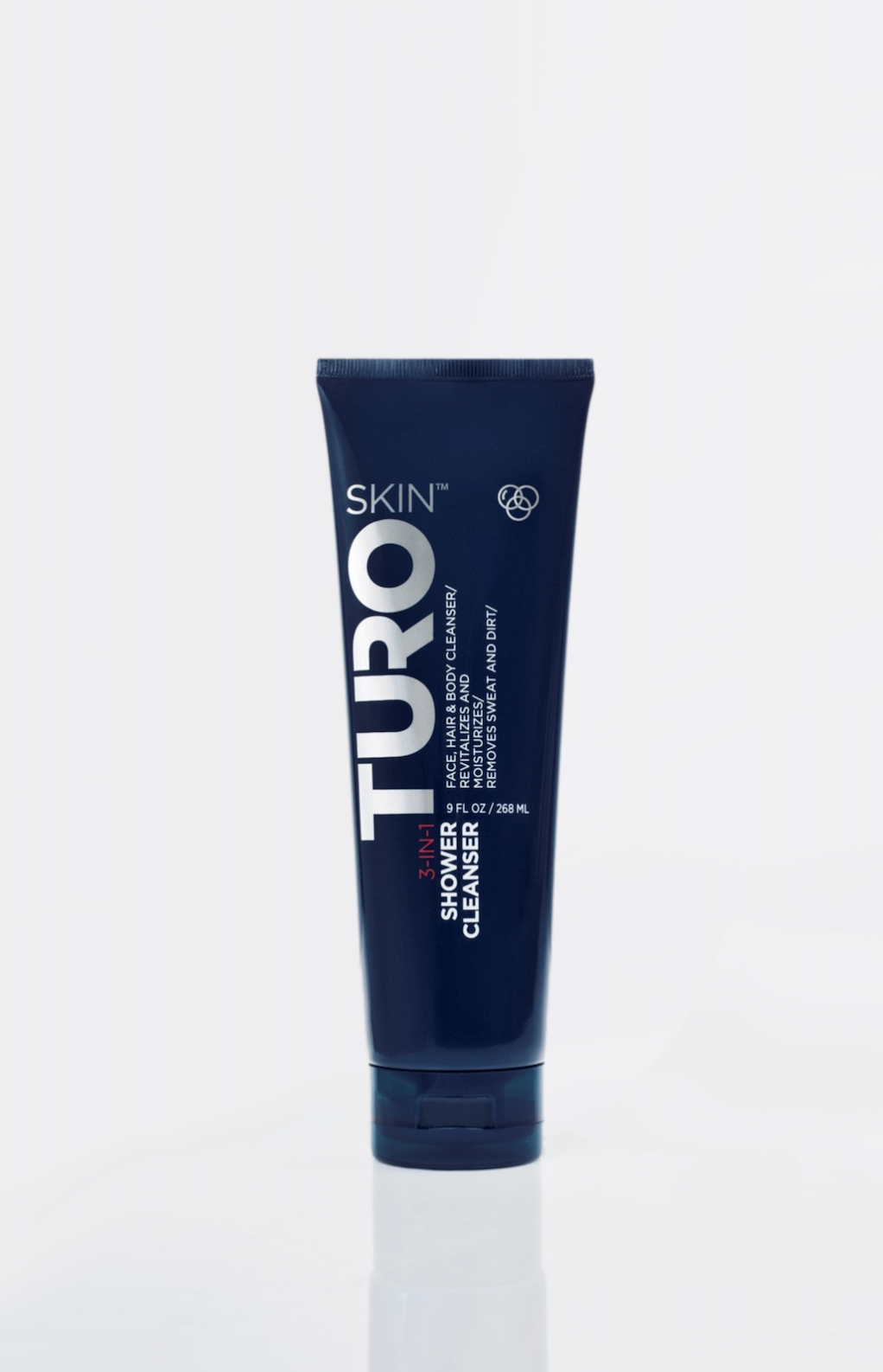 TuroSkin™ 3-in-1 Shower Cleanser – unisex, vegan formula that functions as a body wash, face cleanser, and shampoo for all-in-one grooming