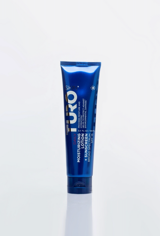 TuroSkin Daily Defense Moisturizer with SPF 15 – lightweight, vegan, unisex skincare in 3.4 oz bottle