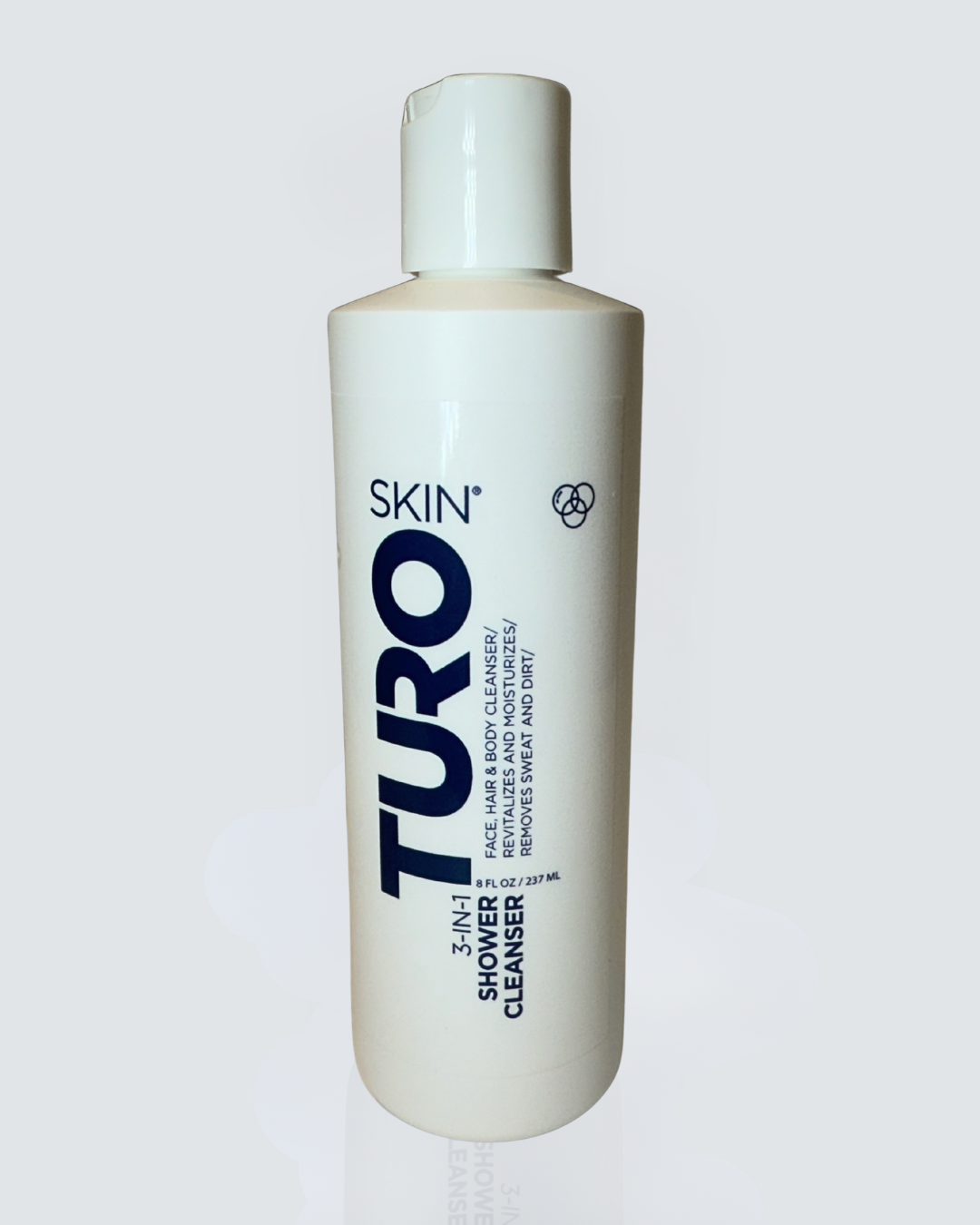 Turo Skin shower cleaner bottle on a white background