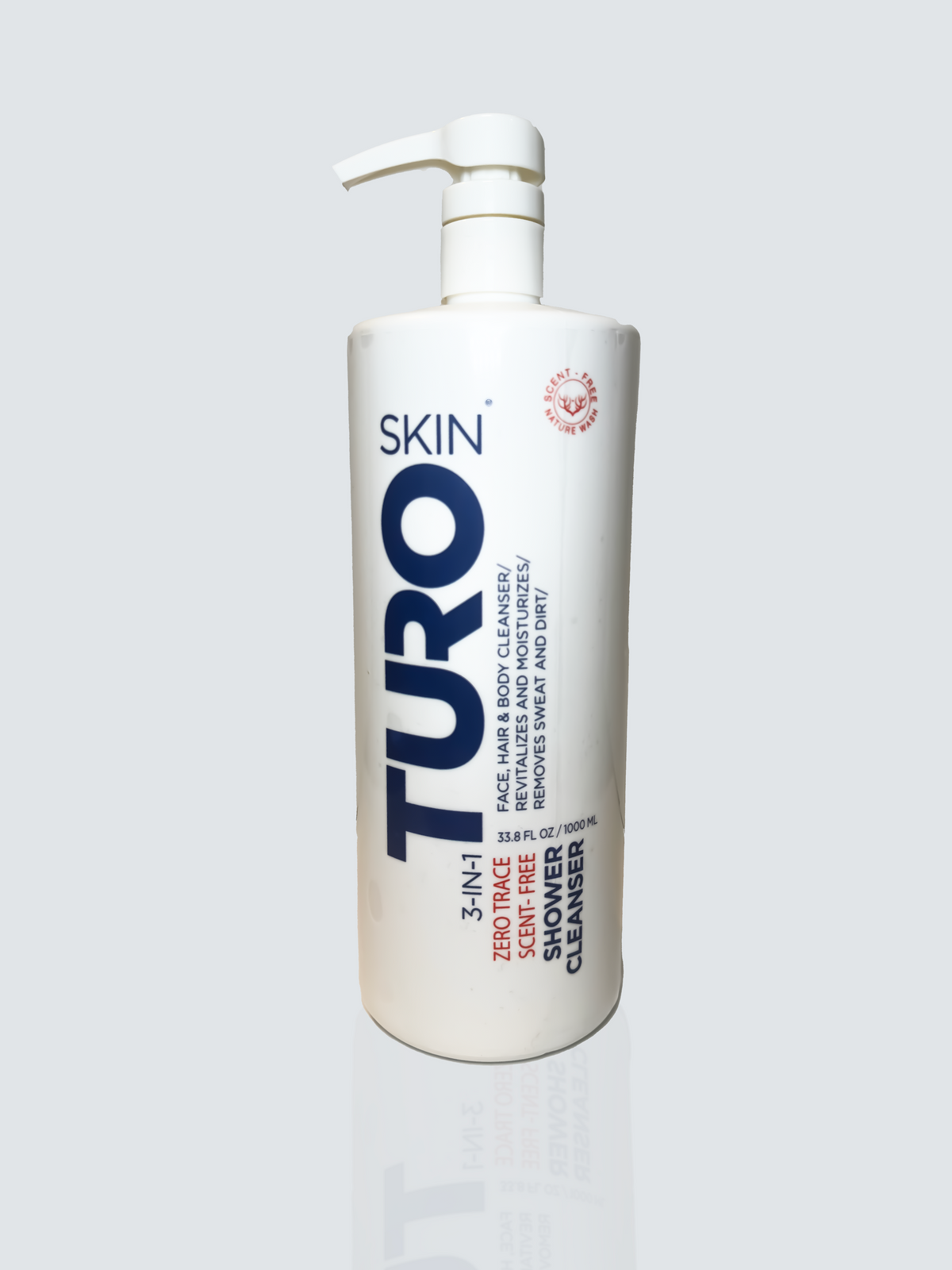 TuroSkin Zero Trace Shower Cleanser bottle for all skin types